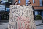Striking Junior Doctors outside Salford Royal Hospital